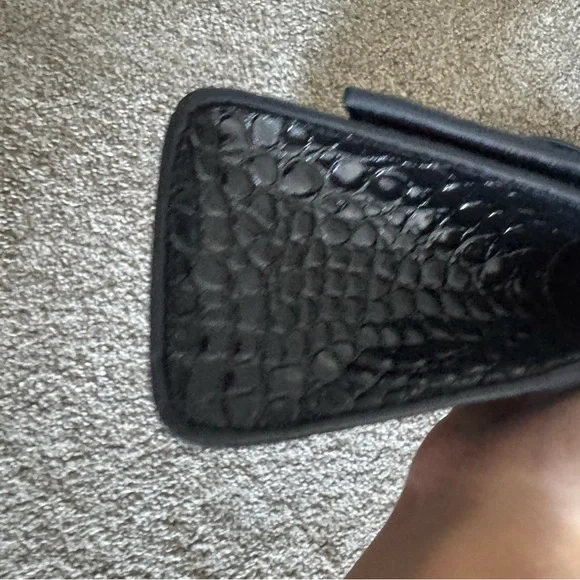 Balenciaga Mini hourglass Shiny Crystal Logo Croc Embossed Calfskin Bag Like new - Picture 4 of 8